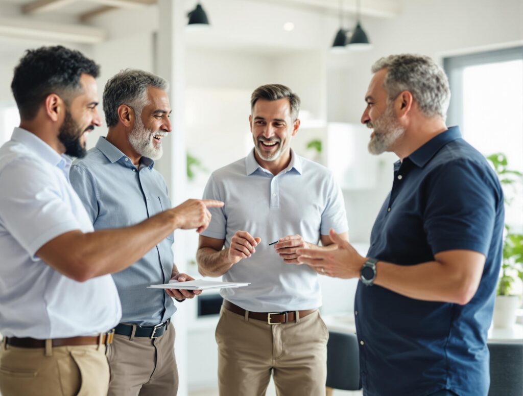 Confident professional man in his 40s reviewing business documents outdoors during summer, representing the advantages of summer side hustles for experienced professionals