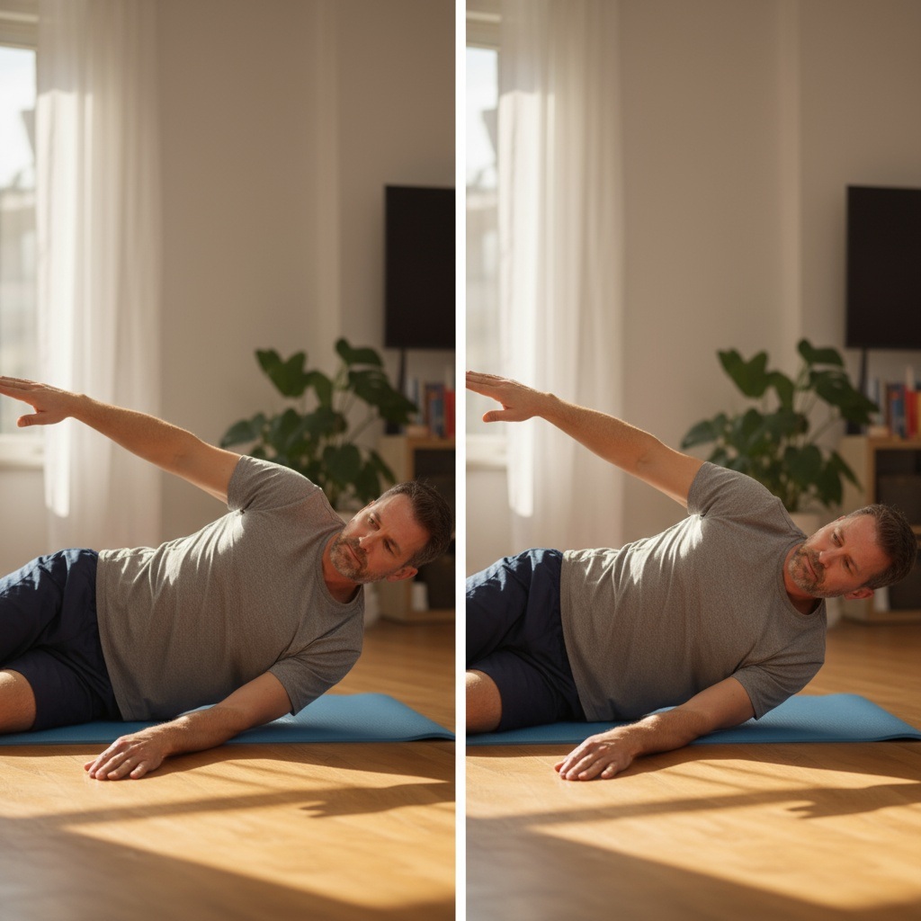 Thoracic spine rotation exercise demonstration for upper back mobility in men over 40