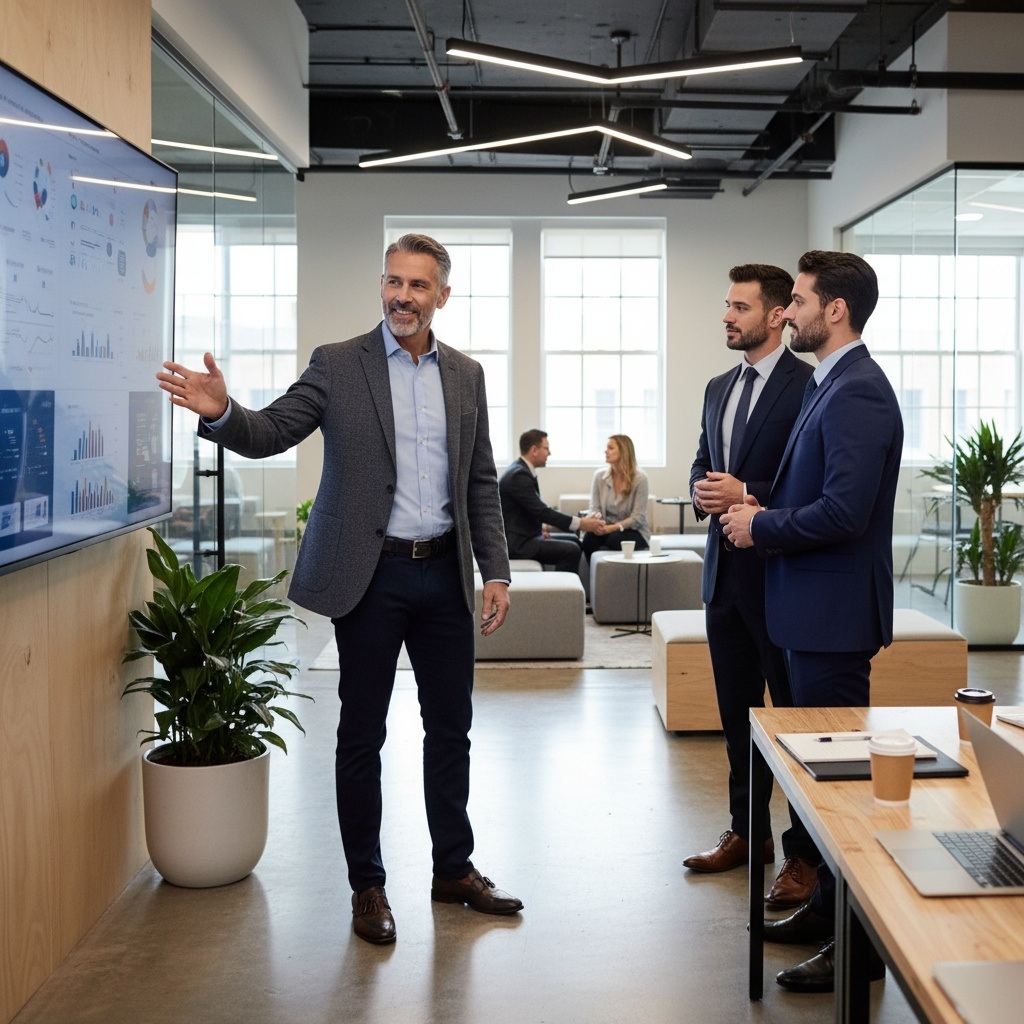 Experienced professional man over 40 demonstrating credibility and networking advantages in business setting