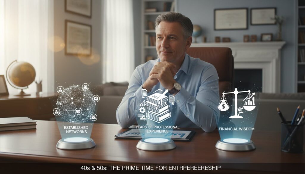 Confident man in his 40s with 20+ years of professional experience, representing the three advantages of starting a side hustle after 40