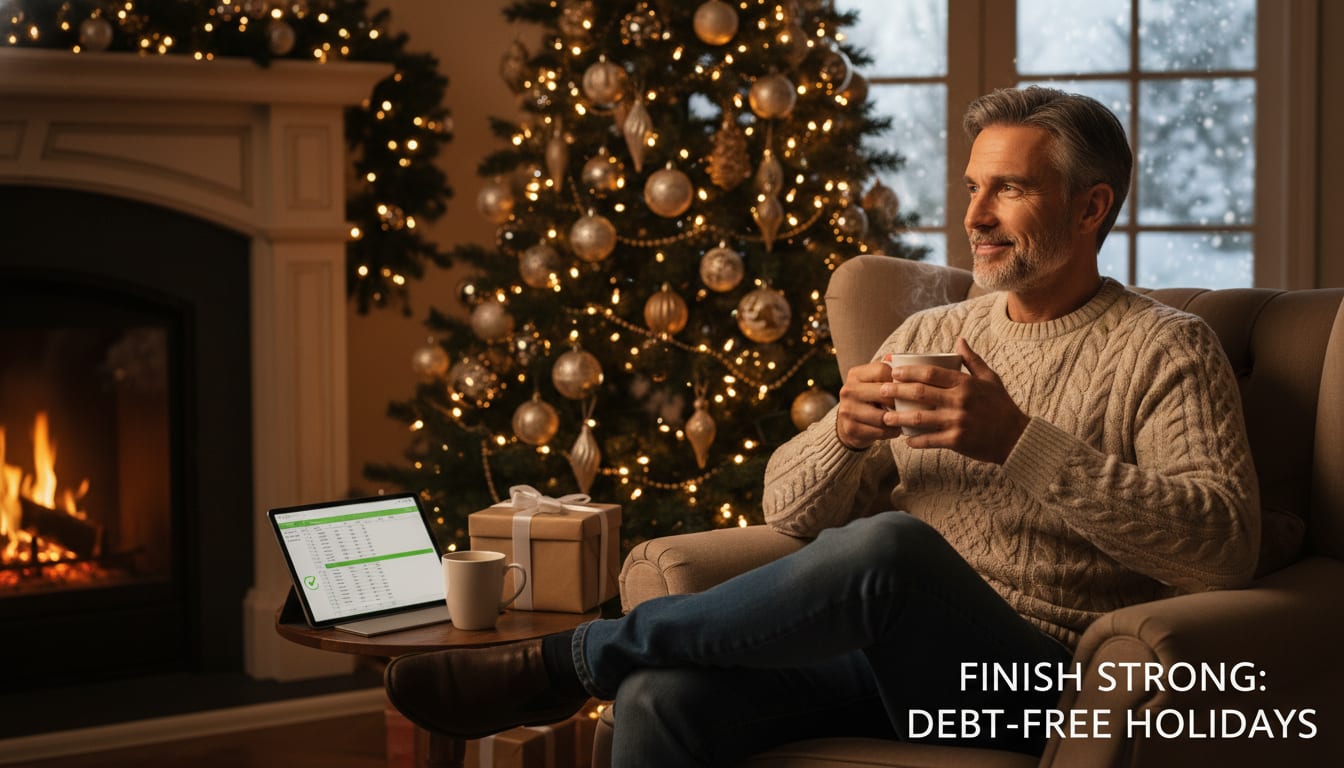 Man enjoying stress-free holidays through financial discipline and smart budgeting