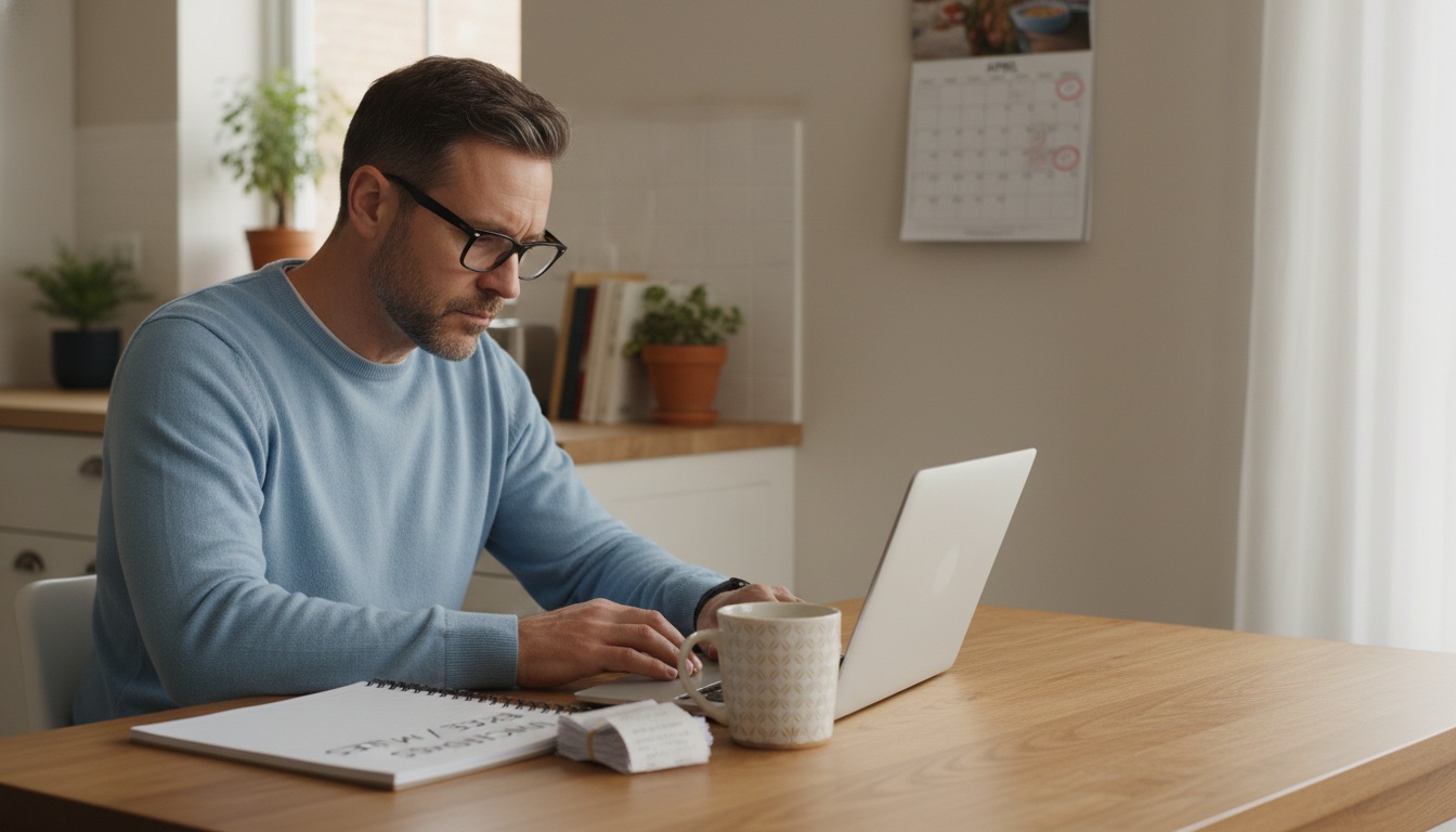 Side hustle taxes checklist with receipts, laptop, and notebook for tracking income and expenses